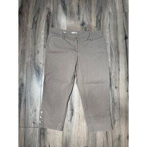 LOFT Outlet Curvy Crop Tan Capri Pants Size 12 Cotton Blend Womens Casual Wear